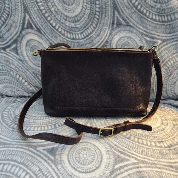 'Amost Perfect' Large Poppy in Coldbrew Portland Leather Goods Crossbody Bag - Picture 3 of 5